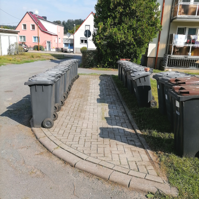 Herbstarbeiten Müllplatz vom Unkraut befreit